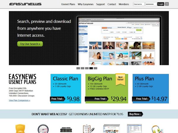 easynews.com Screenshot