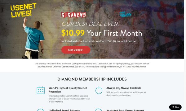 giganews.com Screenshot